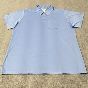 Waffle House Polo Shirt Womens 4XL Blue Short Sleeve Logo Employee Uniform Work